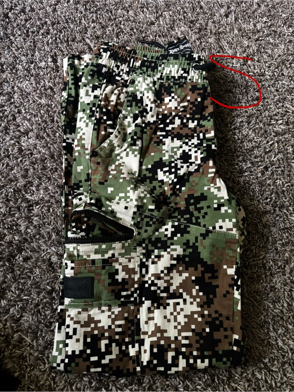 Camouflage Ankle-Length Cropped Jeans - Green Digital Camo